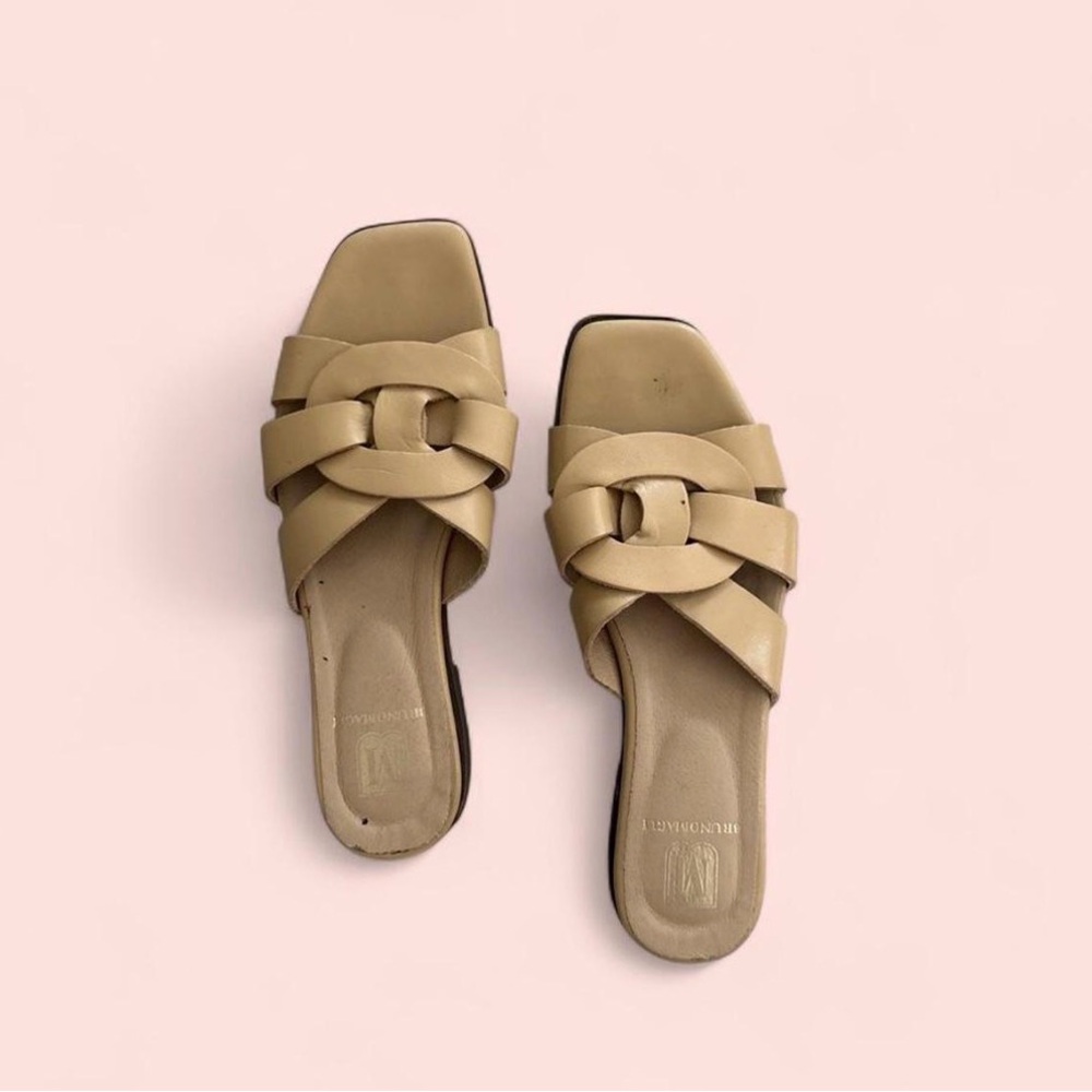 Bruno Magli Tan Slide Sandals